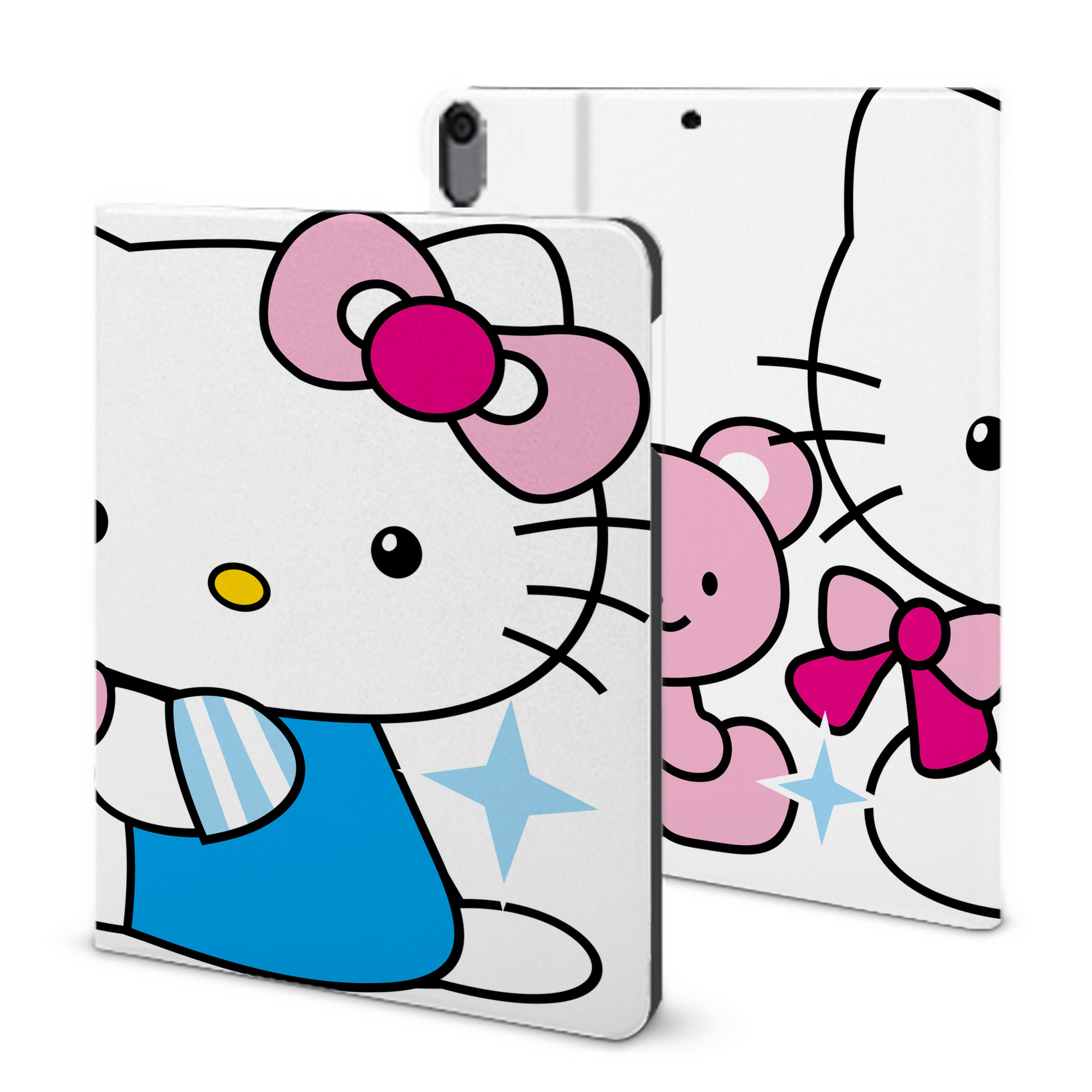 （画像用） Hello Kitty ハローキティ IPad ケース ブック型 PUレザー TPU 耐衝撃 軽量 薄型 ペン収納なし 全面保護 IPad 各モデル対応